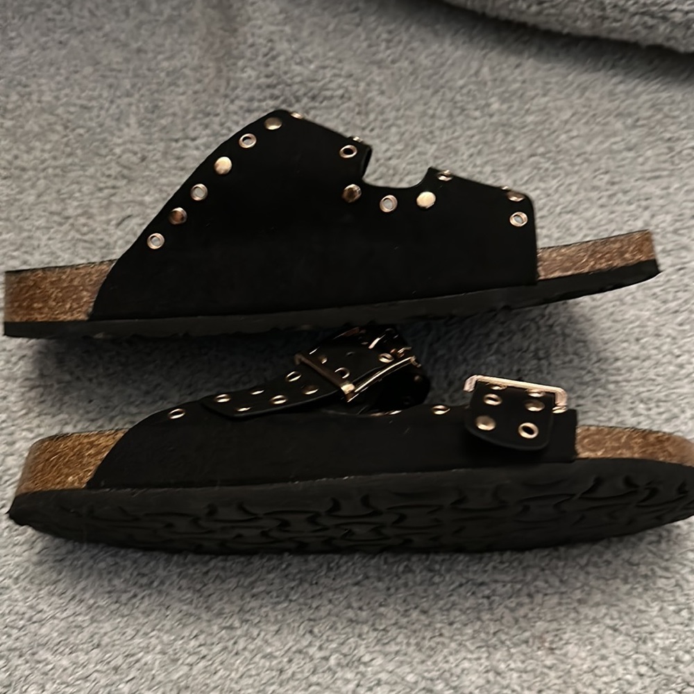 Bamboo Studded Slides, Sz 6 - Picture 4 of 6